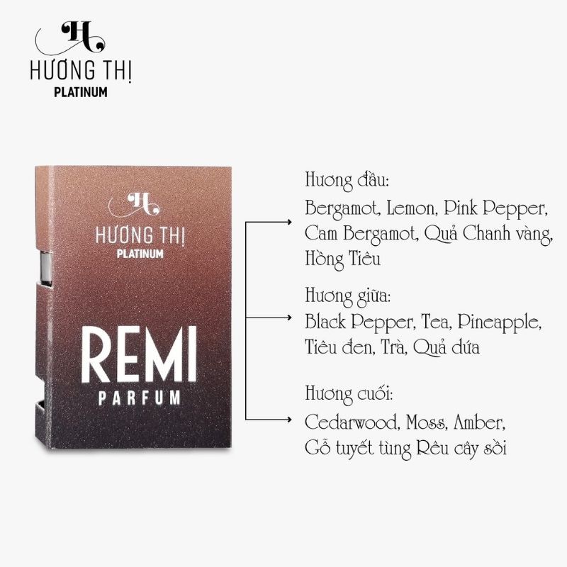 Mẫu Thử Nước Hoa Nam Remi 2ml - Hương Thị Plutinum | BigBuy360 - bigbuy360.vn