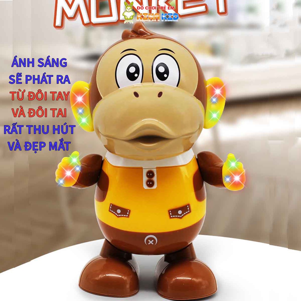 Đồ Chơi Khỉ Con Nhảy Múa, Có Đèn Phát Nhạc Vui Nhộn Cho Bé