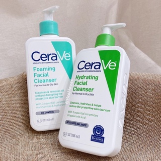 Sữa Rửa Mặt Cerave Foaming & Hydrating Dành Cho Da Dầu Và Da Khô 355ml và 473ml