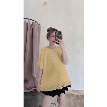 áo bầu nhăn , mặc sang chảnh