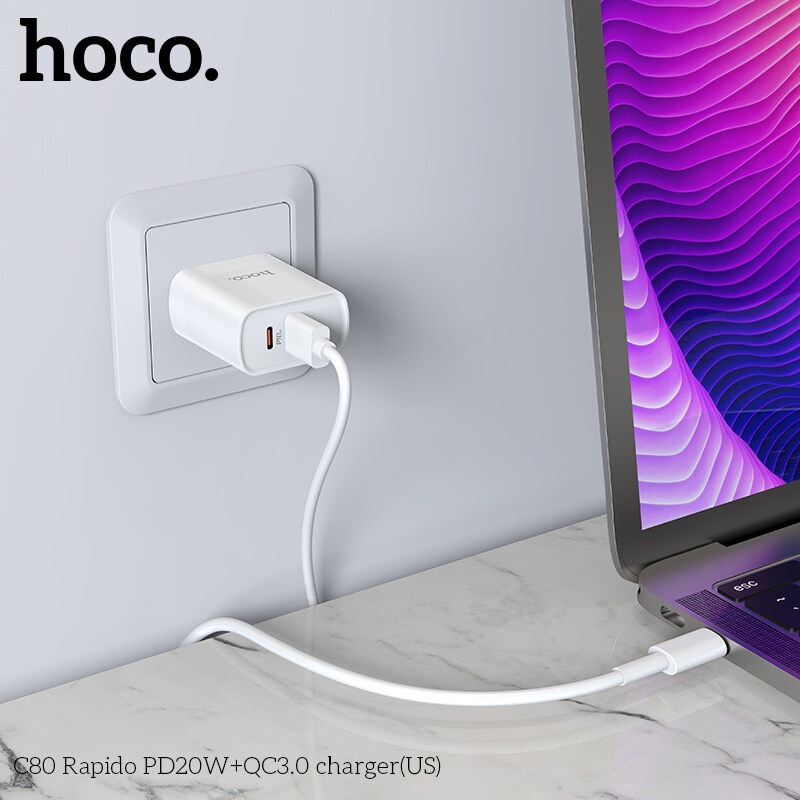Củ sạc nhanh HOCO C80 20W thích hợp cho  13 Pro Max 12 Mini Type C PD 20W