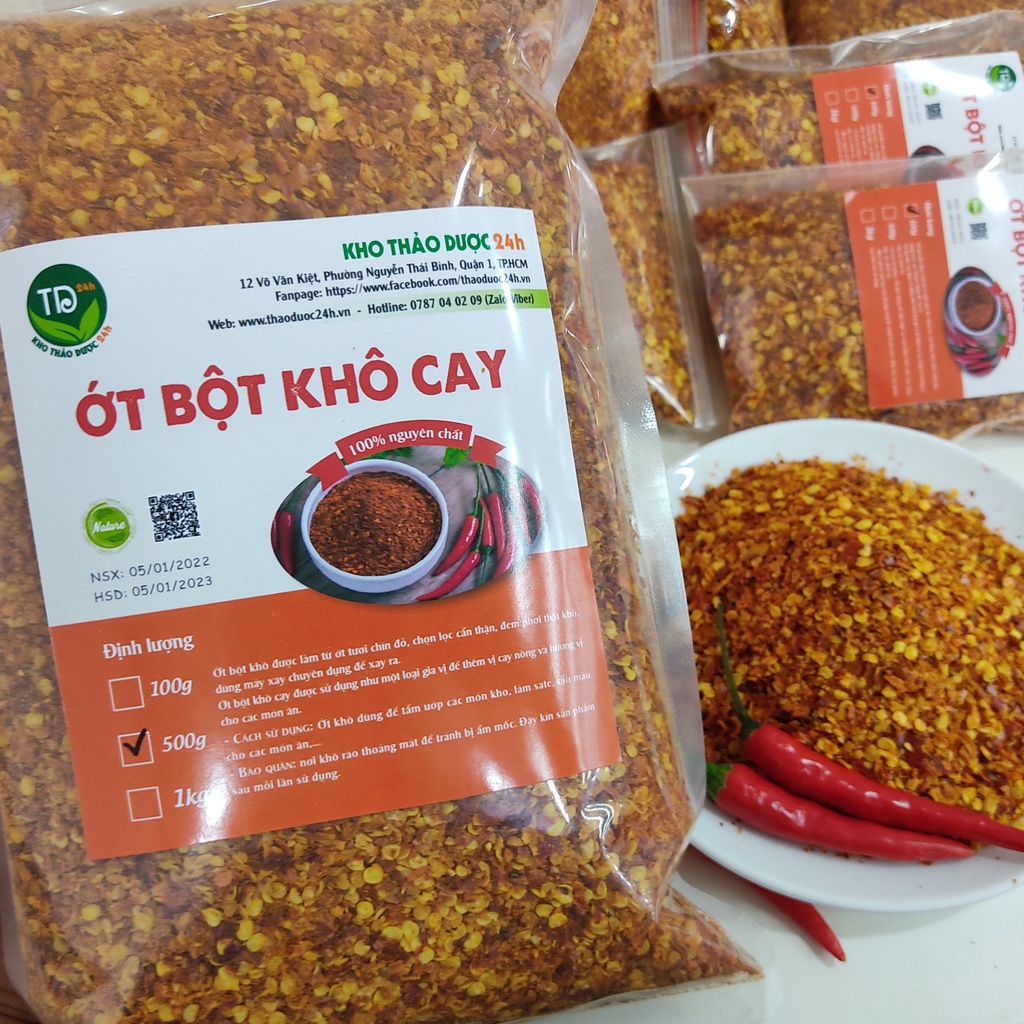 Ớt khô cánh nhỏ siêu cay dùng làm kim chi – 100g