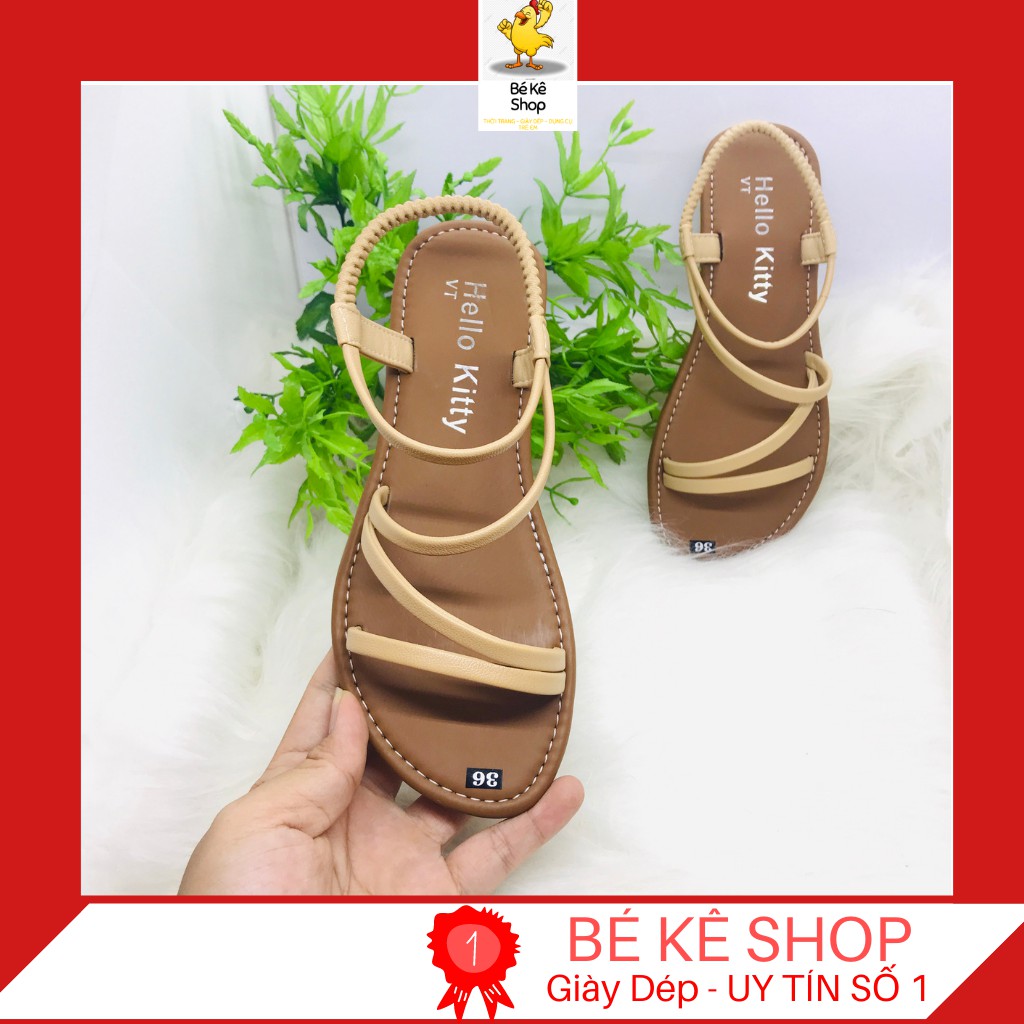 [Mã FASHIONGREEN264 giảm 10% tối đa 30k đơn từ 99k] Giày Sandal Nữ đế bệt Đi Học Quai Thun Dễ Thương M1003