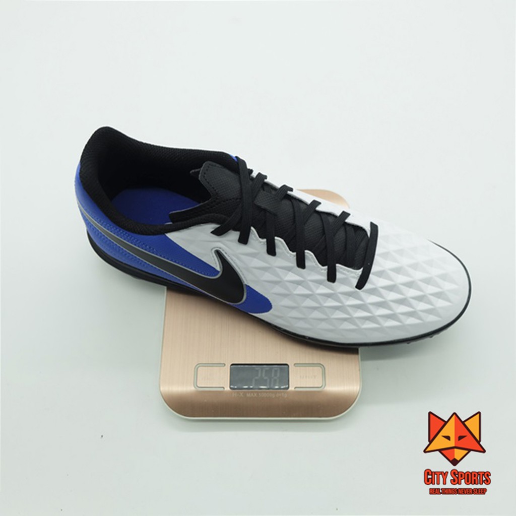 Giày đá bóng sân cỏ nhân tạo Nike Tiempo Legend 8 Club TF – White/Black/Blue AT6109 104