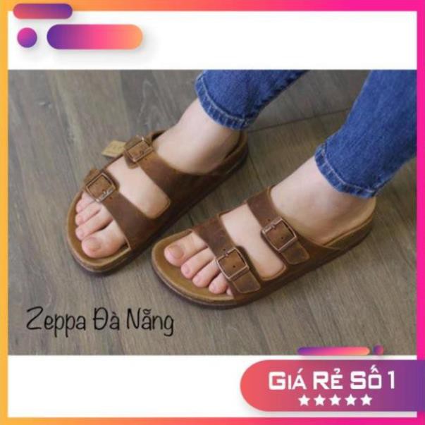 [Sale 3/3] ZEPPA - DÉP ĐẾ TRẤU DA BÒ BẢN NHỎ Sale 11 -op1 " _ L ,