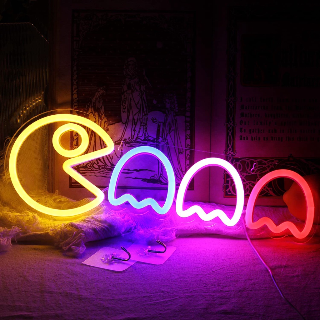 Đèn trang trí led neon sign hình PACMAN, Quà tặng cực chất