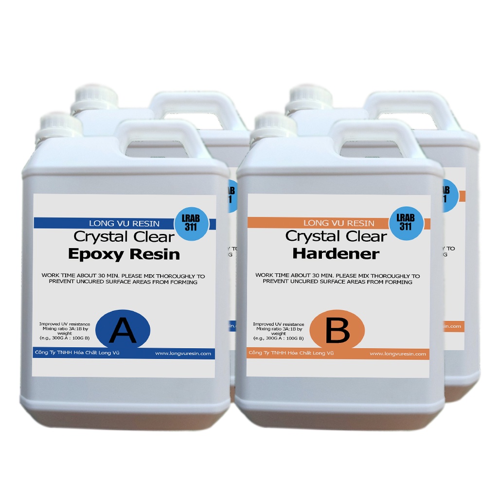 Bộ 20kg Keo Epoxy Resin Trong Suốt Đổ Khối Lớn Trong Suốt Cao Cấp Nhập Khẩu LRAB311