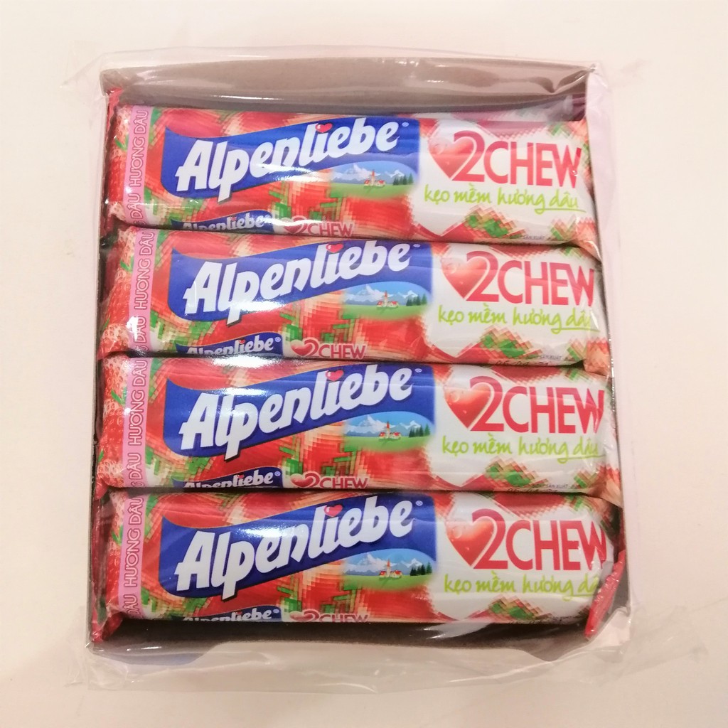 Kẹo Mềm Hương Dâu Alpenliebe 2Chew (Gói 16 thanh)