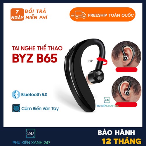 Tai nghe thể thao Bluetooth BYZ ⚡️𝐂𝐇𝐈́𝐍𝐇 𝐇𝐀̃𝐍𝐆⚡️ Âm Thanh Rõ Nét, Ôm Vành Tai,Thoải Mái Vận Động -BH 1 ĐỔI 1