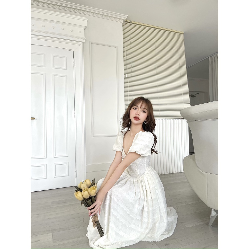 Somee studio Cora dress Váy nhún ngực dáng dài