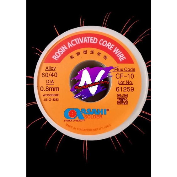 Thiếc hàn asahi 0.8mm 0,6mm, chì hàn Asahi 0,8mm và 0.6mm  thiếc hàn lẻ từ 5m,10m,15m,20m,30m.