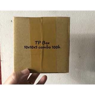 Combo 100 hộp giấy carton size 10x10x5 giá rẻ, kraft vàng nâu