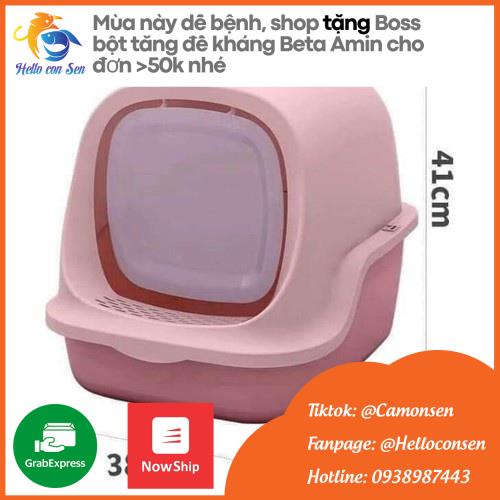 Nhà vệ sinh cho mèo (3in1) size to  50x32x32cm dạng hộp kín 3 trong 1 Tặng xẻng xúc cát mèo