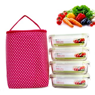 Túi giữ nhiệt Chấm bi size lớn - Túi đựng cơm văn phòng