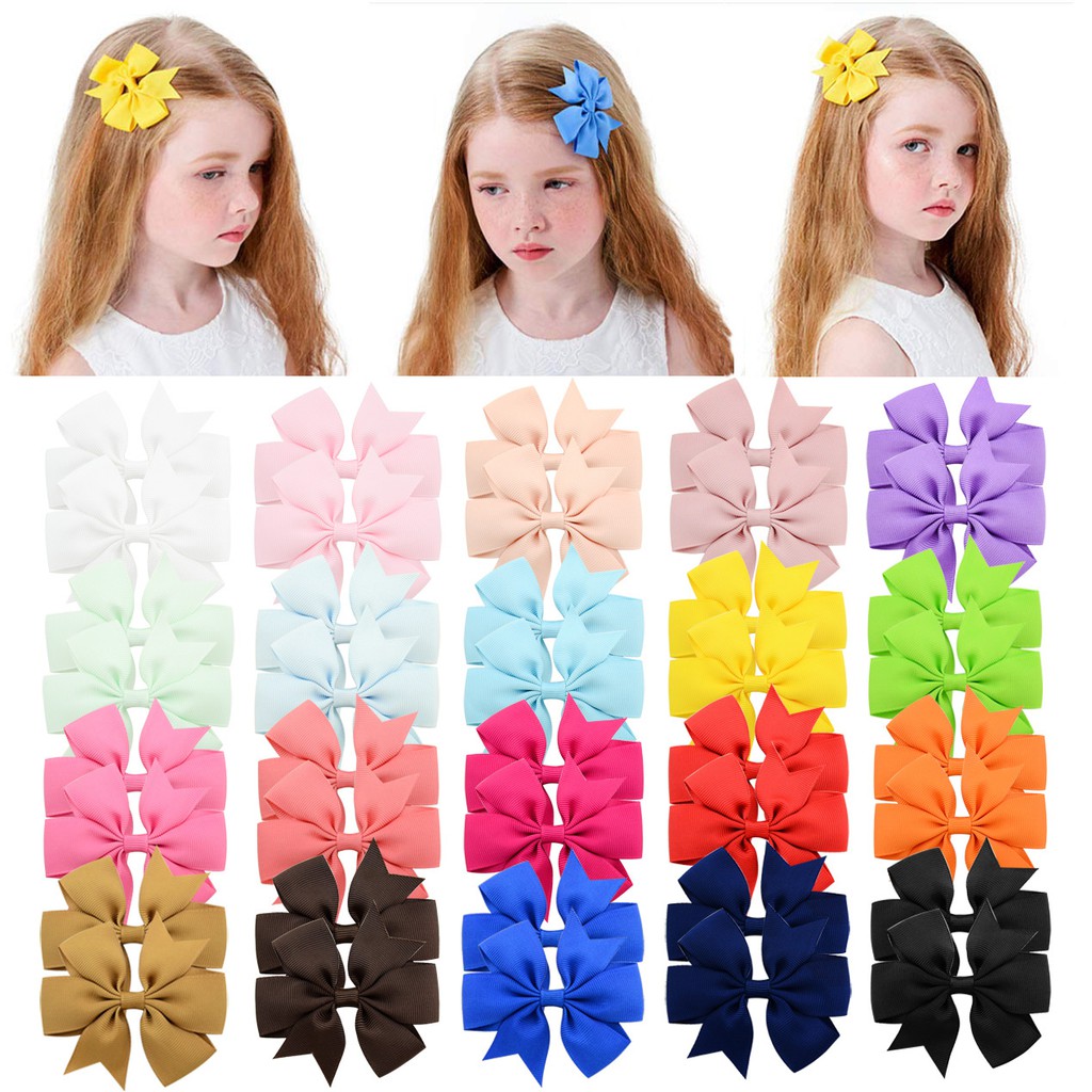 KIDSBOWS Set 10 kẹp nơ ruy-băng đáng yêu cho bé gái