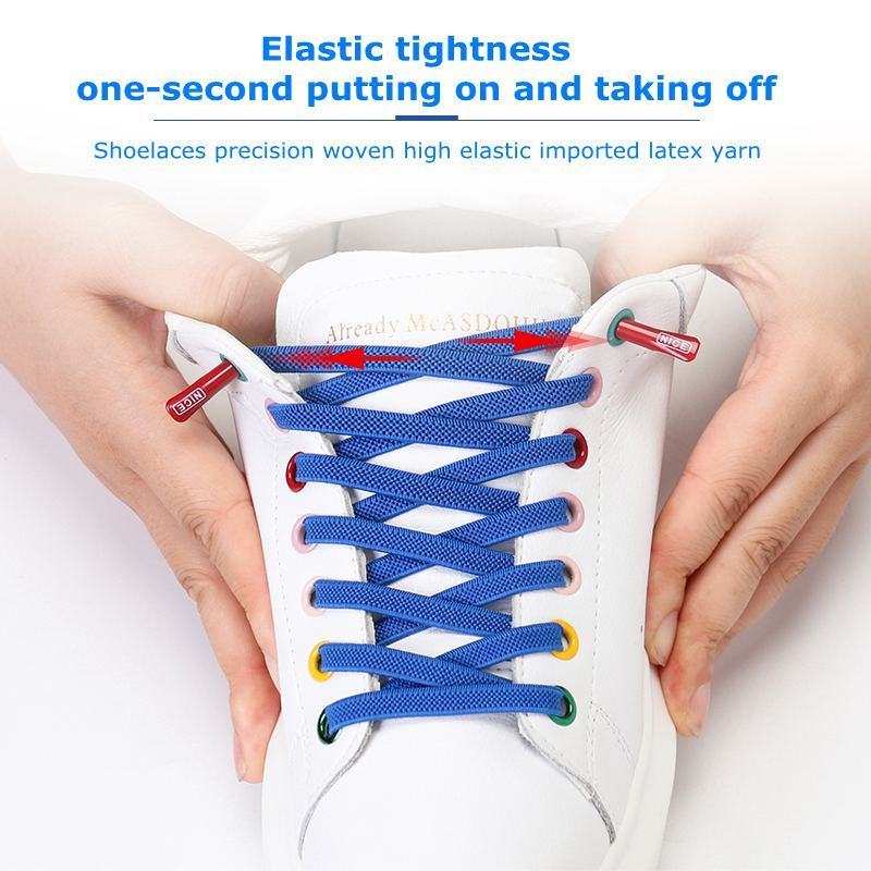 1 Cặp Dây Buộc Giày Co Giãn Có Khóa Cài Nhanh Chóng Dành Cho Nam Và Nữ Mới
