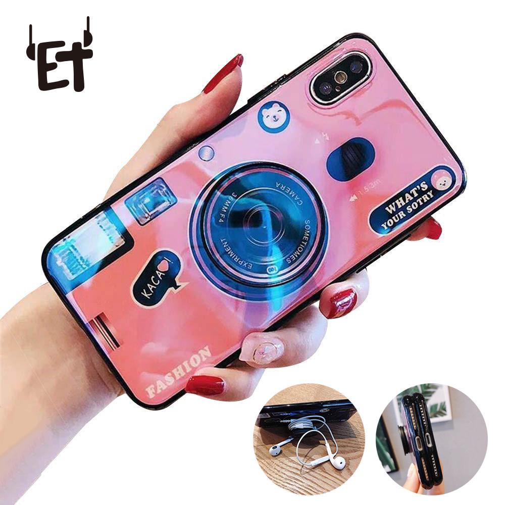 New Dễ Thương Máy Ảnh Đứng Chủ Bìa Dirt kháng Mềm Điện Thoại Bìa Bảo Vệ