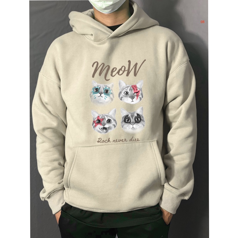 Áo Hoodie Unisex đôi form rộng nam nữ Rock Never Dies vải Nỉ Bông-TDA08
