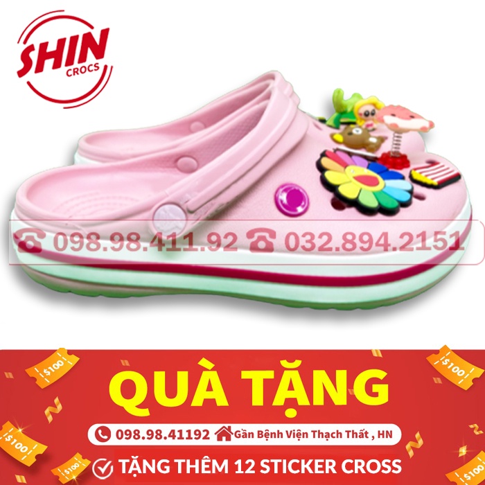 dép crossFREESHIPdép cross đế bánh mì BAND nhiều màu SHINSOZ2221 tặng thêm 12 sticker cross