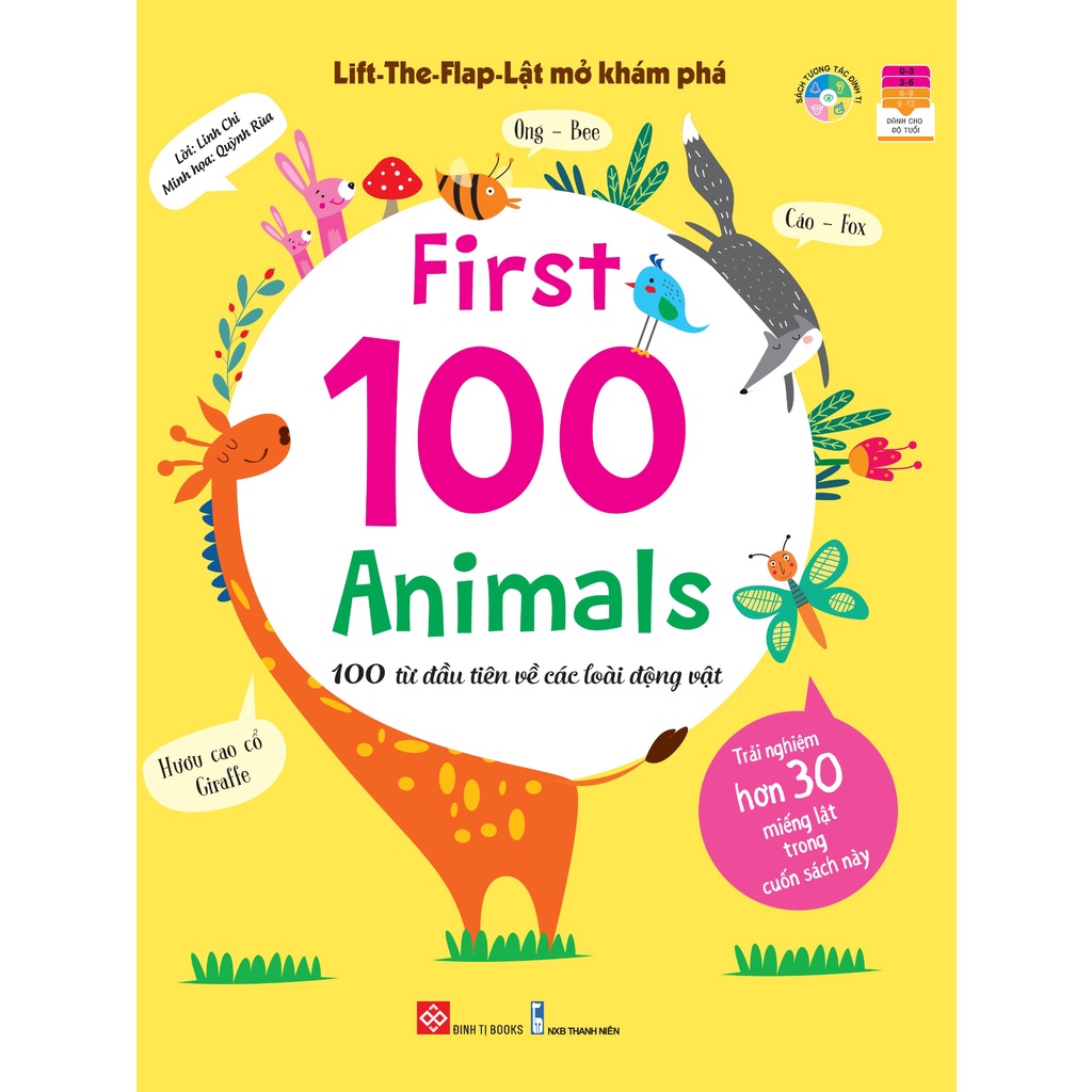 SÁCH - Lift-The-Flap - First 100 Animals - 100 từ đầu tiên về các loài động vật