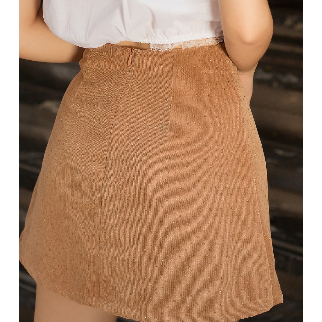 [ ẢNH THẬT] Chân váy mini nâu bò đính kim tuyến cực xinh | BigBuy360 - bigbuy360.vn