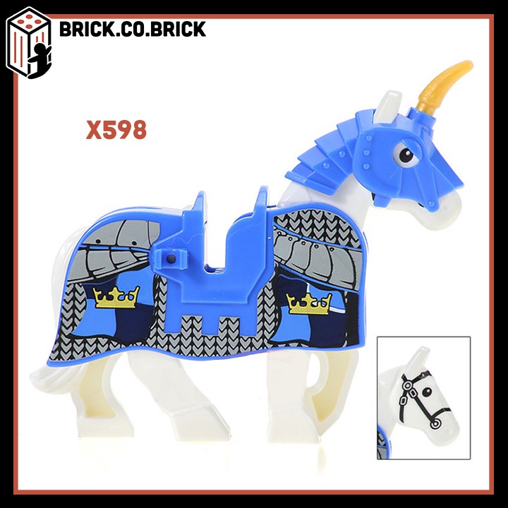 Đồ Chơi Lắp Ráp Mô Hình Sáng Tạo Minifigure Ngựa chiến Trung Cổ Horse phim Lord of the Rings X0158