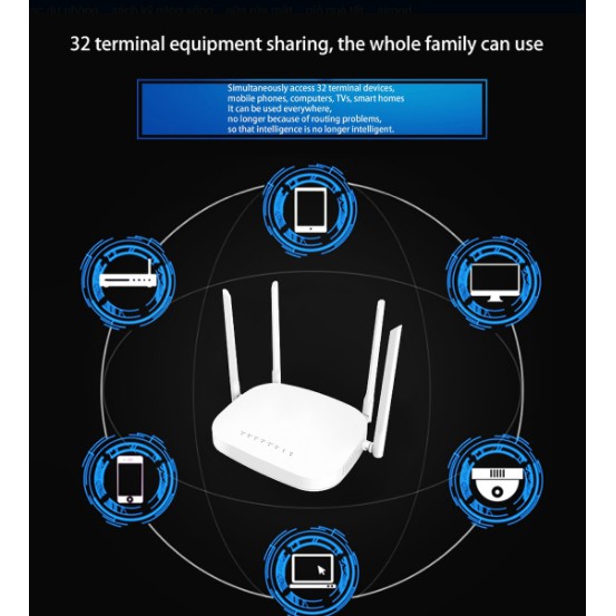 Thiết bị modem X11 4G LTE Smart WiFi Router 300Mbps High Speed Wireless Router 4 râu hỗ trợ sim 4G