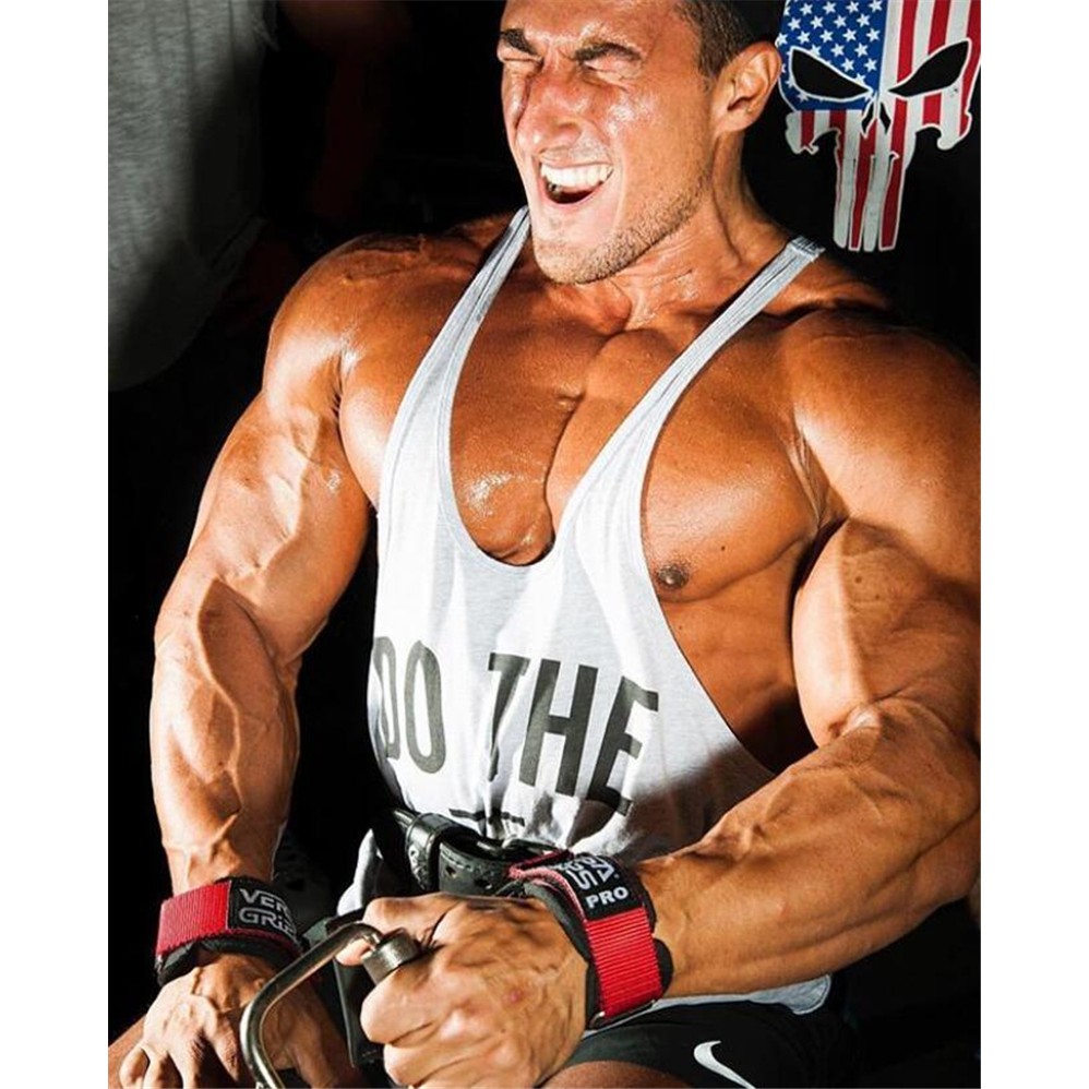 Áo thun 3 lỗ in chữ dùng tập thể thao