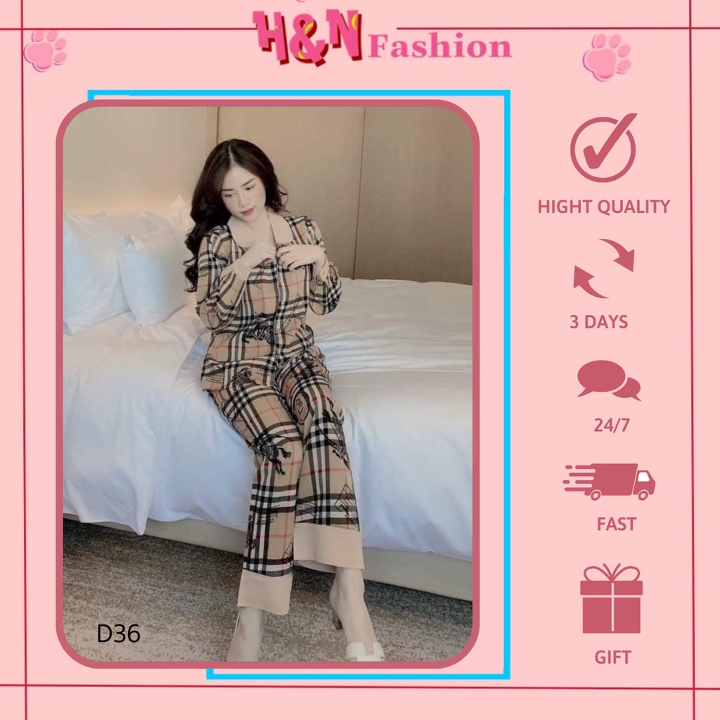 Đồ bộ nữ pijama cánh sen dễ thương, bộ ngủ mặc ở nhà chất vải mềm rất thoải mái - H&N Fashion
