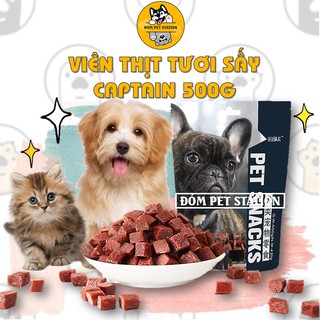 [500g] Viên thịt (Bò/Gà) sấy nguyên chất cho chó mèo Captain-Bánh thưởng cho thú cưng