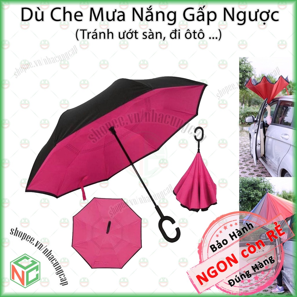 [KhoNCC] Ô Dù Che Mưa Nắng Gấp Ngược KhoNCC Hàng Chính Hãng - Thuận Tiện Khi Sử Dụng Trên Oto , Văn Phòng - NLM-DCMNGN