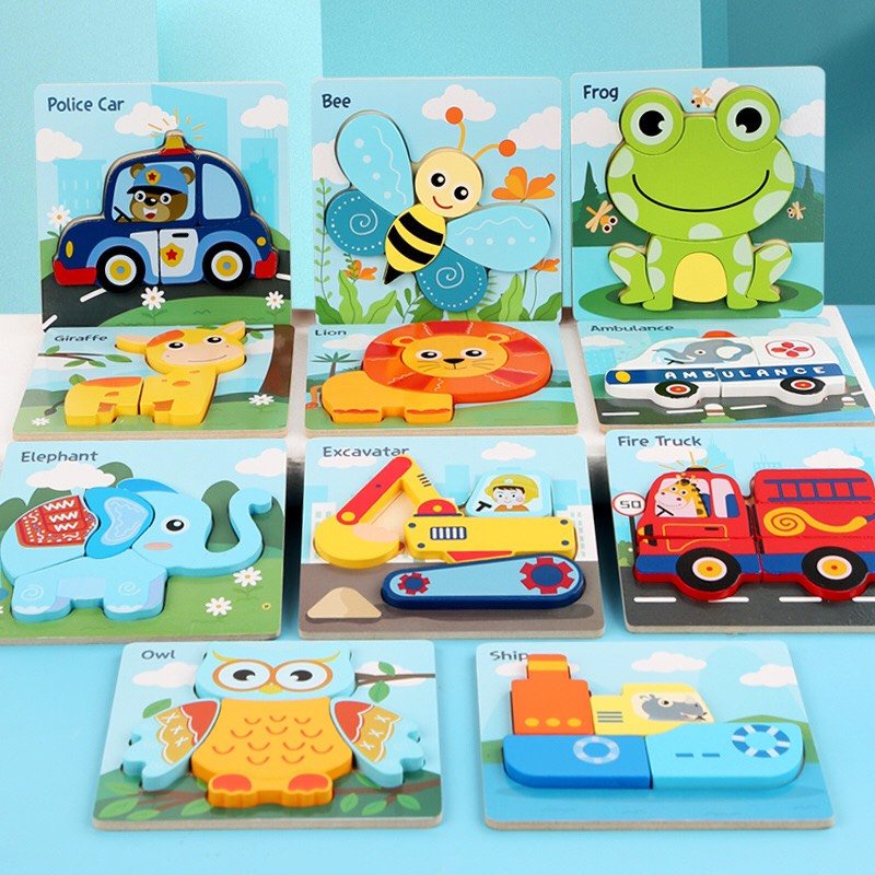 Tranh ghép hình 3D nổi bằng gỗ cho bé giúp bé phát triển tư duy