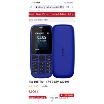 ĐIỆN THOẠI NOKIA - N105 - 2019,ZIN CHÍNH HÃNG