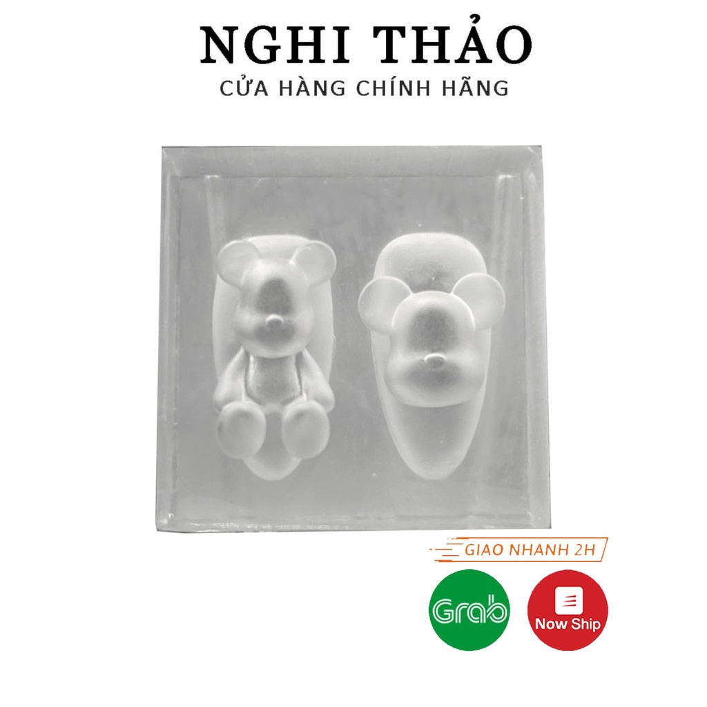 Khuôn silicon nail , khuôn gấu nail bearbrick