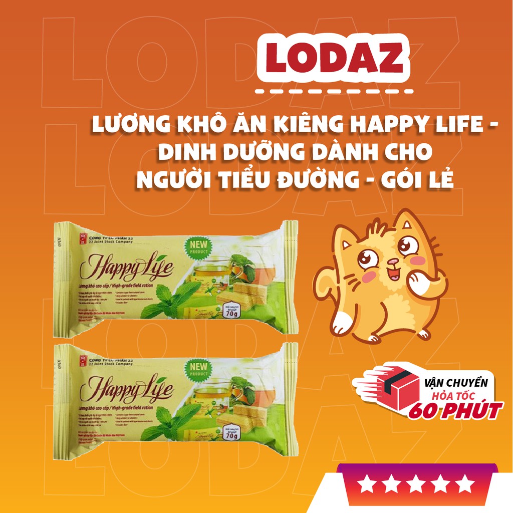 [LẺ 1 CÁI] Lương khô ăn kiêng Happy Life - Dinh dưỡng dành cho người tiểu đường