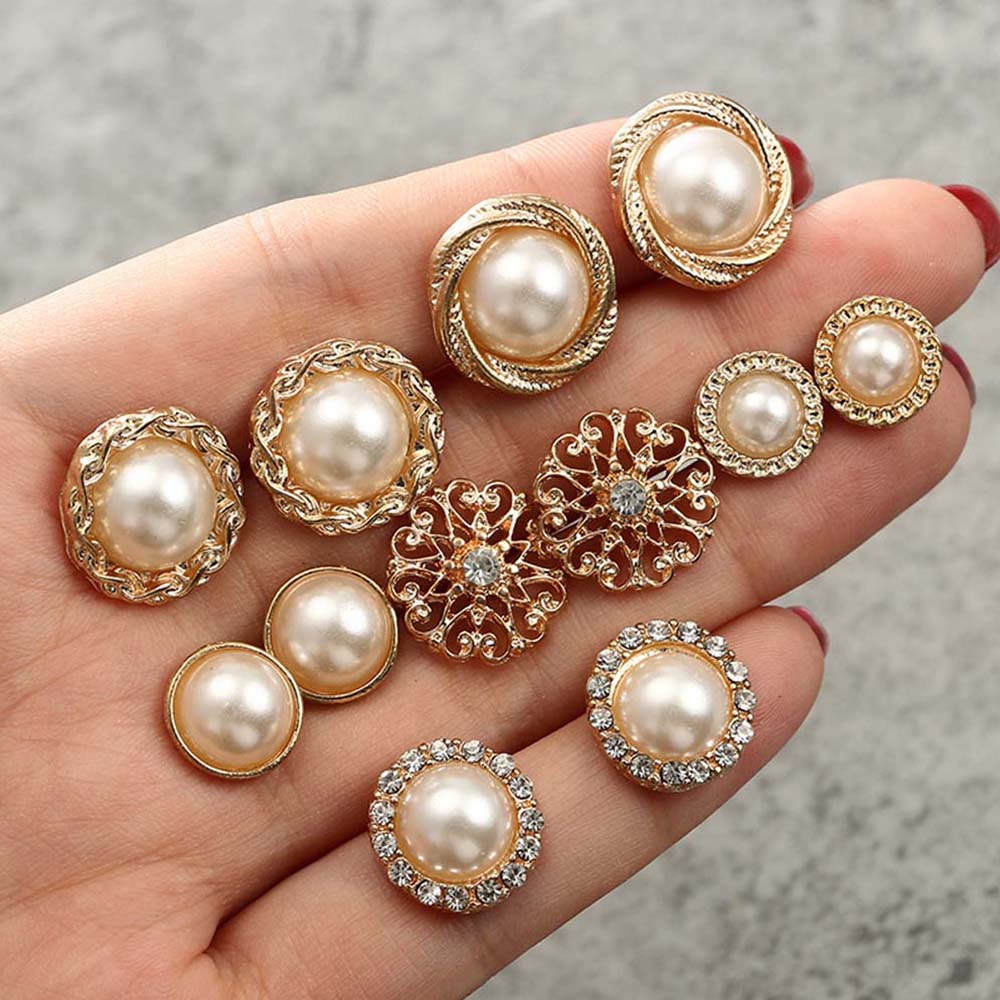 Set 6 Đôi Bông Tai Bằng Kim Loại Nhiều Màu Sắc Phong Cách Cổ Điển Sang Trọng Dành Cho Nữ