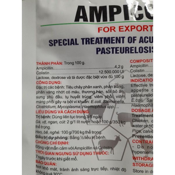 Ampi coli ampicoli phân xah phân trăng, ecoli thuong hàn, tụ huyệt trung đi ịa chó mèo gà đá chim dê thỏ lợn, dê