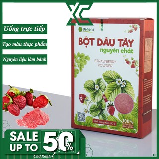 Bột dâu tây Behena nguyên chất đẹp da, tạo màu làm bánh hộp 50g