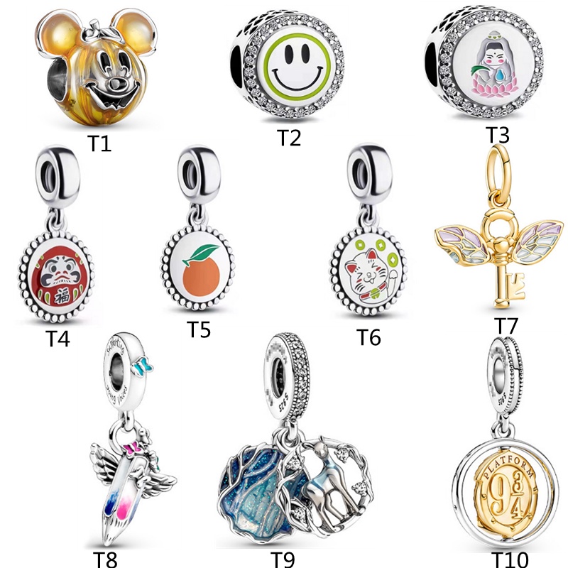 PANDORA Mặt dây chuyền bạc 925 hình mèo cầu nguyện