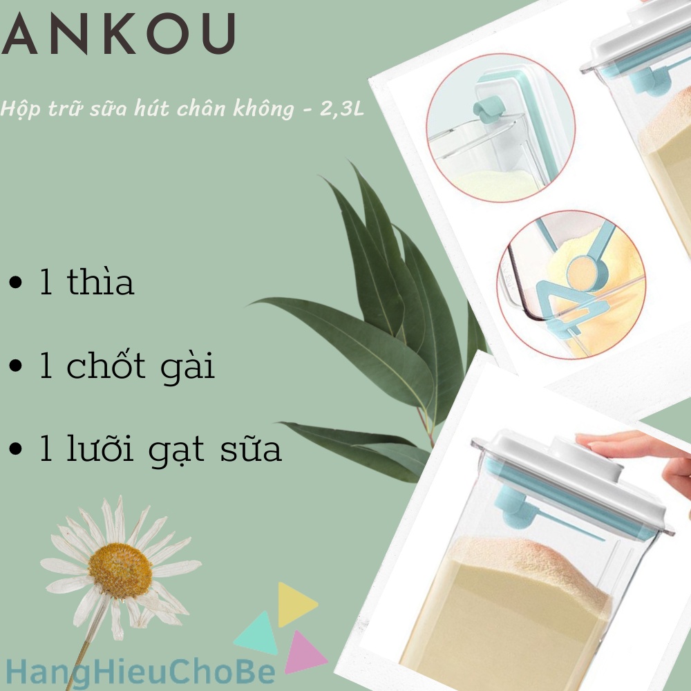 Hộp đựng sữa bột ANKOU chống ẩm trữ sữa cho bé hút chân không hiệu quả