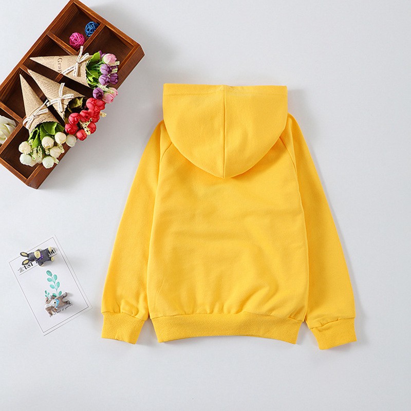 Áo hoodie dài tay in chữ &quot;Oh,yes.&quot; màu trơn cho bé từ 2-8 tuổi