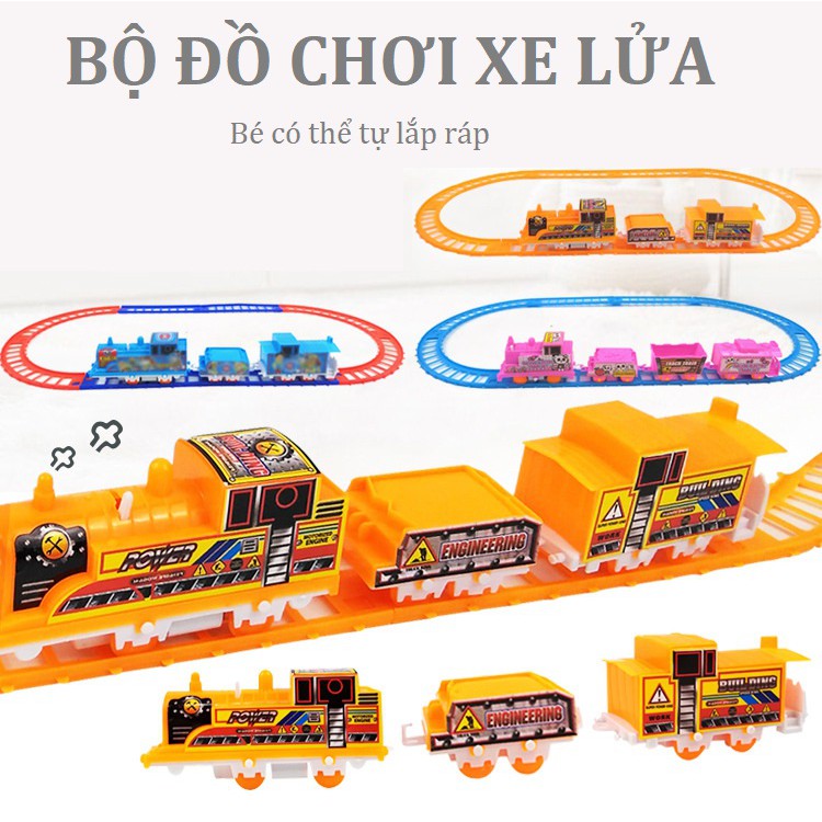 Bộ đồ chơi đường ray xe lửa cho bé tập lắp ráp phát triển trí thông minh