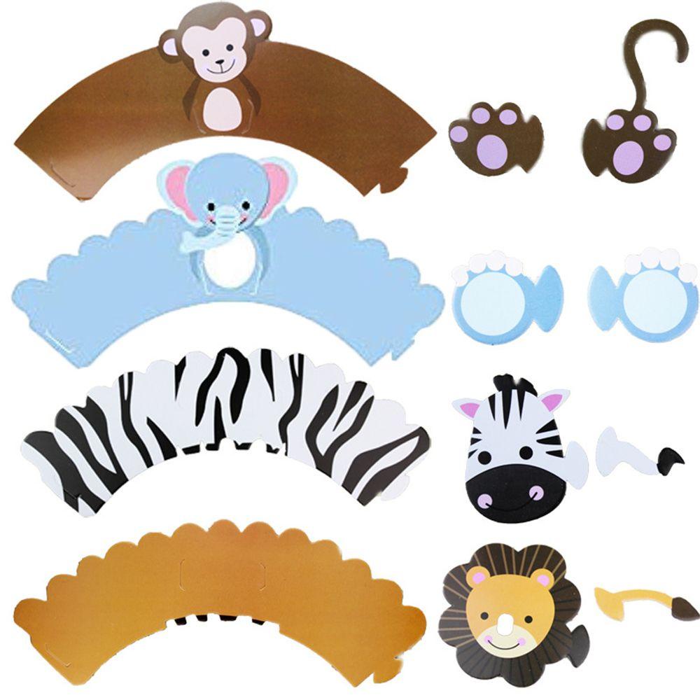 Set 12 Giấy Gói Bánh Cupcake Hình Khủng Long Ốp