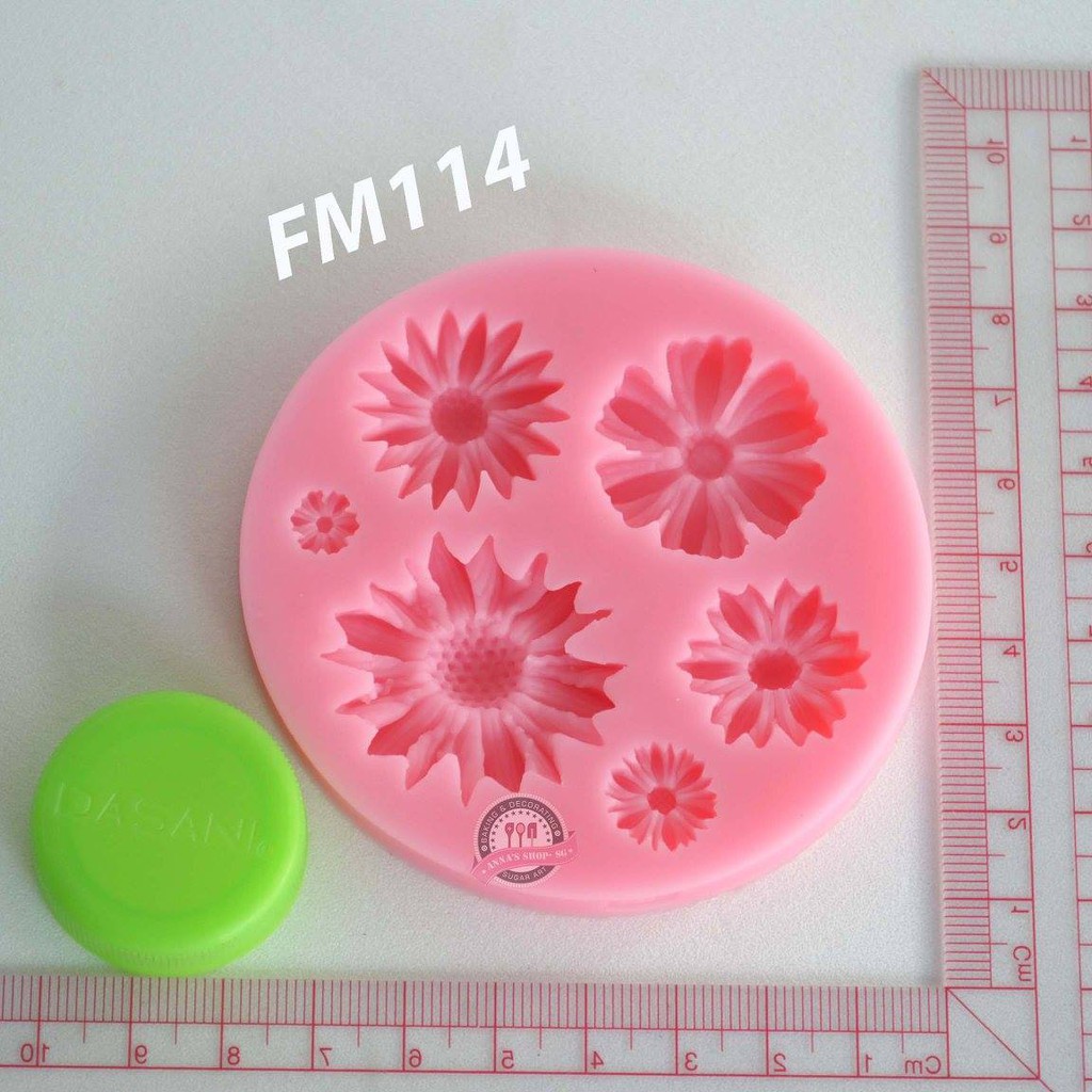 KHUÔN SILICON HOA CÚC 6 SIZE FM114