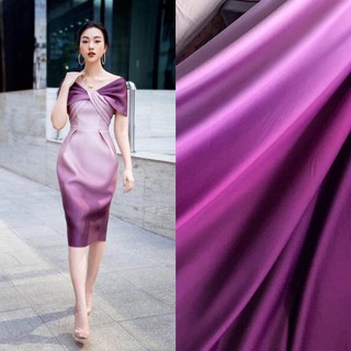 Vải Ombre lụa vân hồng tím