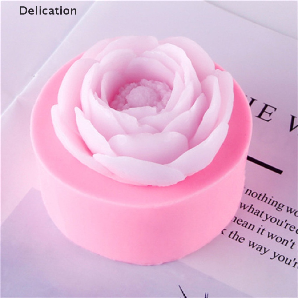 Khuôn silicone tạo hình hoa mẫu đơn làm xà phòng/ nến trang trí bánh thủ công