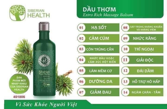 Dầu mát xa cơ thể Balsam của Siberian Health 250ml