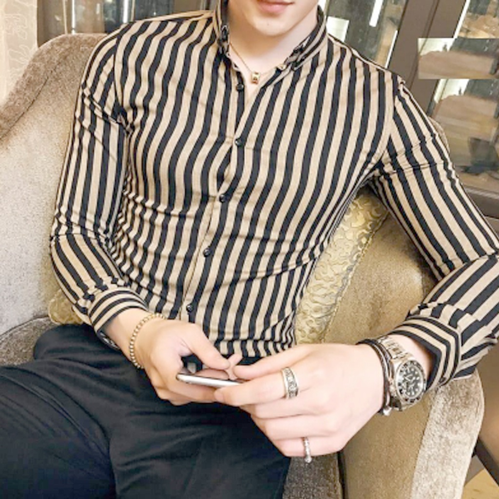 Áo sơ mi, áo sơ mi nam, áo sơ mi kẻ đẹp, dáng áo slimfit tôn dáng, chất lụa mềm mịn thoáng mát