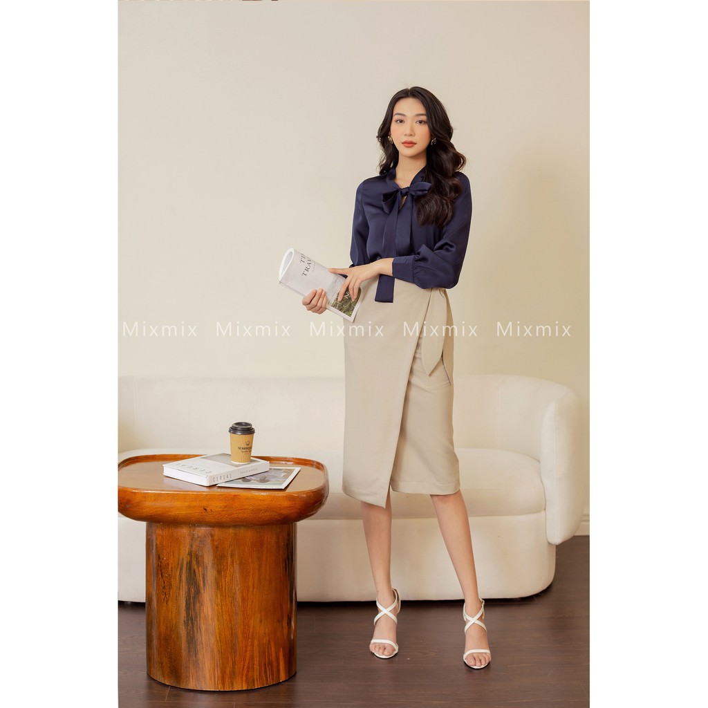 Chân váy vạt xéo thắt dây Binky- MIXMIX - Hàng thiết kế - hình thật shop chụp