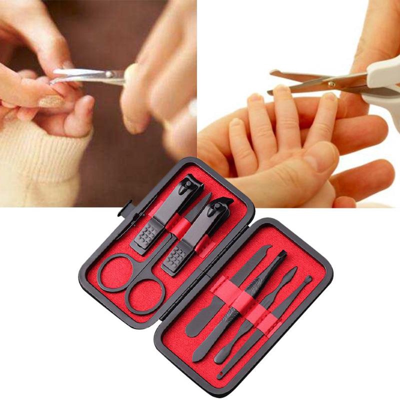 Bộ 7 Dụng Cụ Chăm Sóc Móng Tay Chân Bằng Thép Không Gỉ Di Động Mới